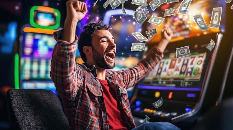 Live-dealer studio with professional croupier at blackjack table